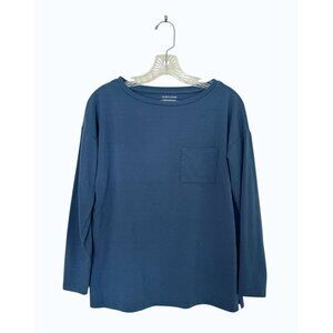 Eileen Fisher Rounded Neck Three Fourth Long Sleeve Top